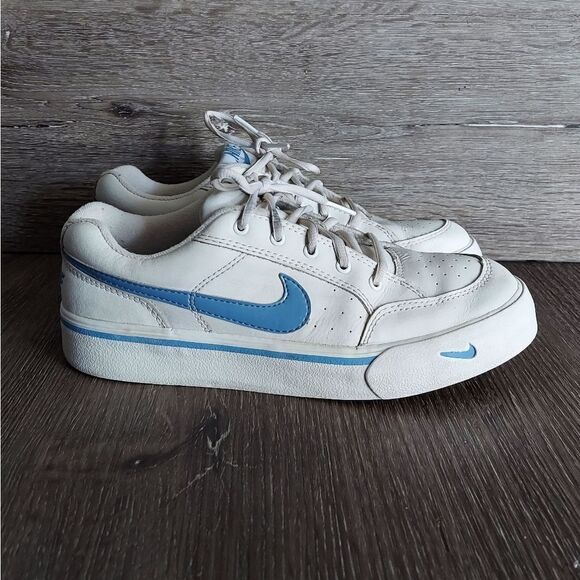 Vintage Nike Sneakers White & Blue Size 5.5Y - Picture 1 of 9
